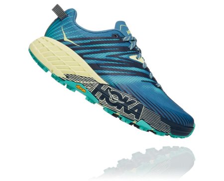 Hoka One One Speedgoat 4 Ženske Pohodniški Čevlji Modra / Zelena SI-596348T